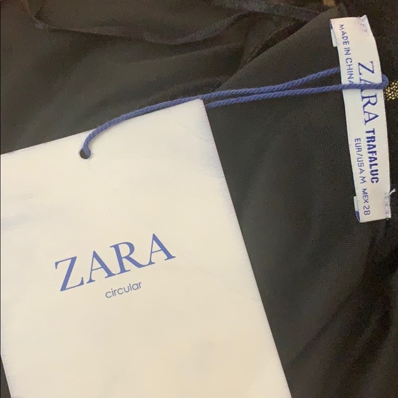 Zara Black Velvet Belted Blazer With Gold Stripes - Picture 7 of 14